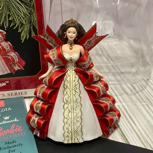 Hallmark 1997 Collectors Series Holiday Barbie Christmas Ornament Red Dress - Picture 1 of 3